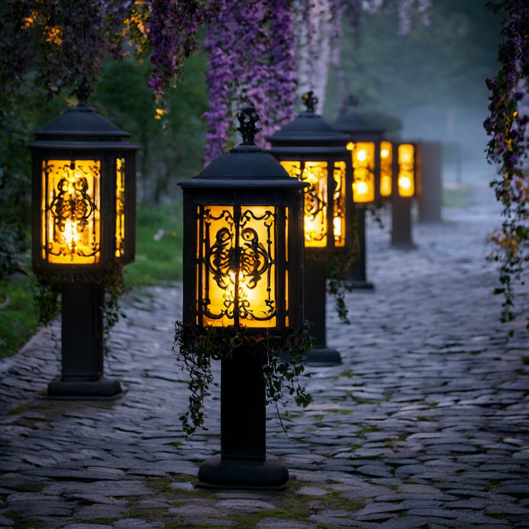 Lanterns as Garden Path Lighting