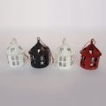 Retro Small House Model Metal White Mini Candle Holder Hanging Candle Lantern For Indoor Or Garden Decor