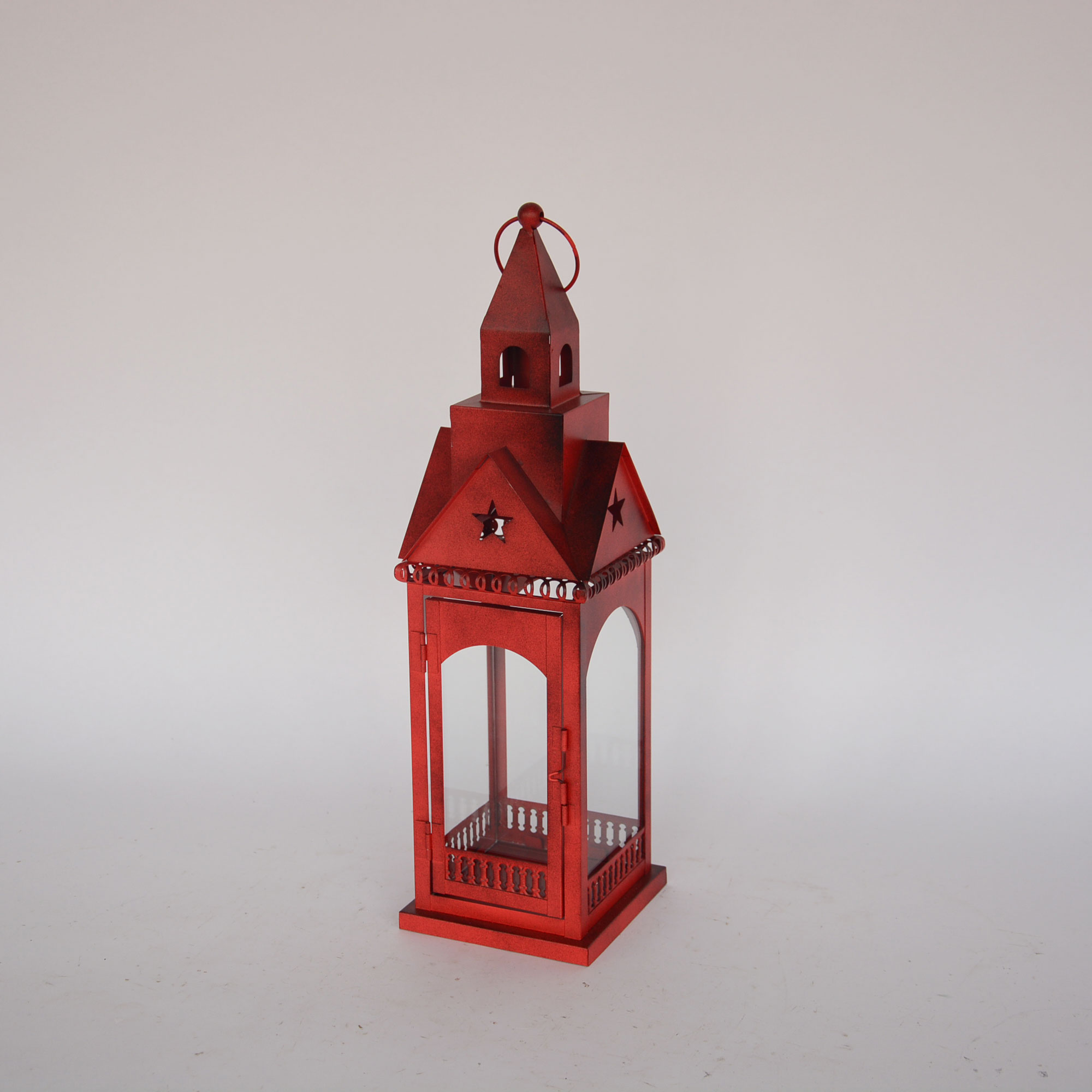 Vintage Home Decor Red Metal Candle Lantern Indoor and Outdoor Wedding Party Decorations JL060006