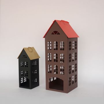 House Metal Home Decoration Big Garden Colorful Outdoor Metal Lantern Candle Holder JL060191