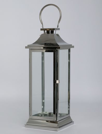 High Quality Stainless Steel Lantern Set of 2 Assorted with Clear Glass JL050079