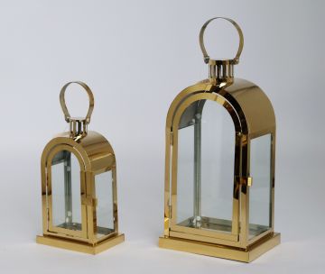 Gold Finish Stainless Steel Lantern For Wedding Decor JL050098