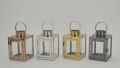 Wholesale Metal Candle Holder Clear Glass Stainless Steel Decorative Lantern for Weddings
