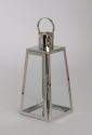 Wedding decorating metal silver stainless steel lantern glass candle holder