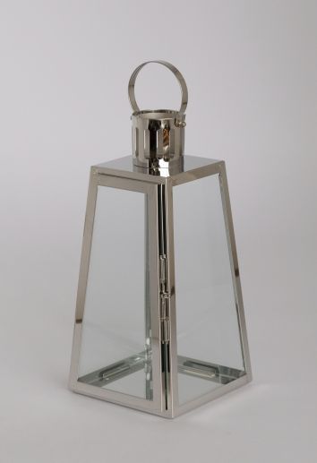 Wedding decorating metal silver stainless steel lantern glass candle holder