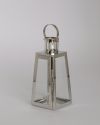 Wedding decorating metal silver stainless steel lantern glass candle holder