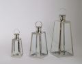 Wedding decorating metal silver stainless steel lantern glass candle holder