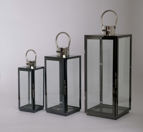 Brand New Home Decoration Large Black Stainless Steel Candle Lantern