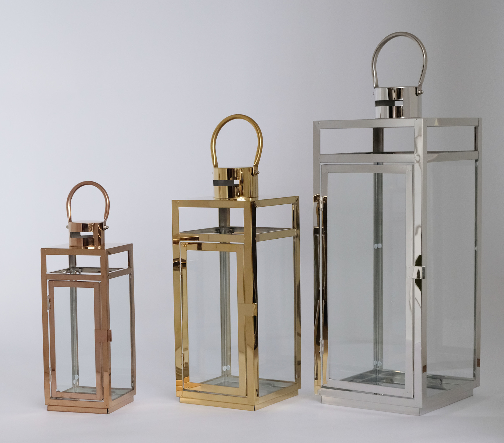 Stainless Steel Lantern With Handle For Indoor And Outdoor Decor Stainless Lantern For Home Decor JL070006