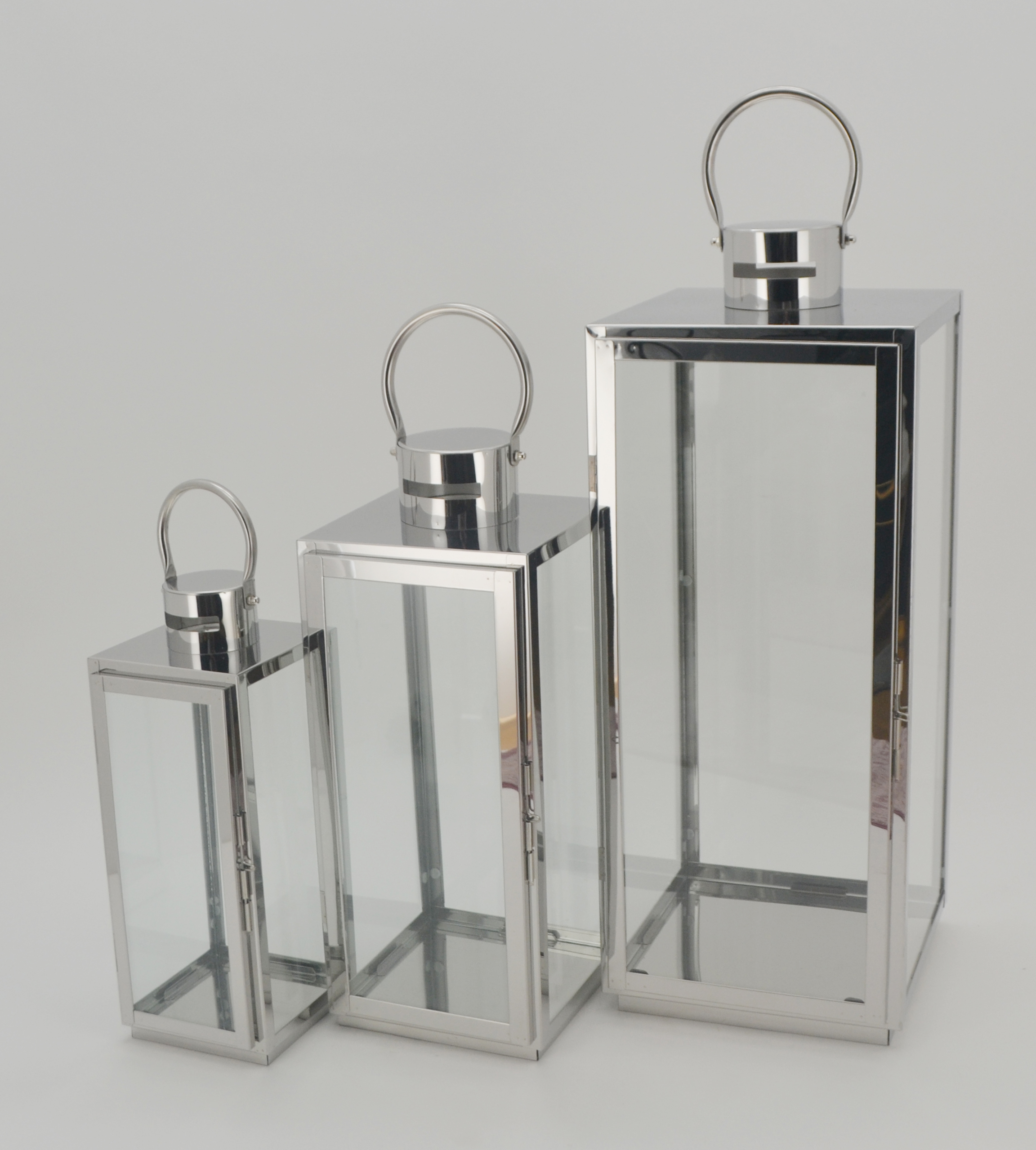 Stainless Steel Lantern For Indoor And Outdoor Decoration Stainless Candle Lantern For Home Decor JL070006
