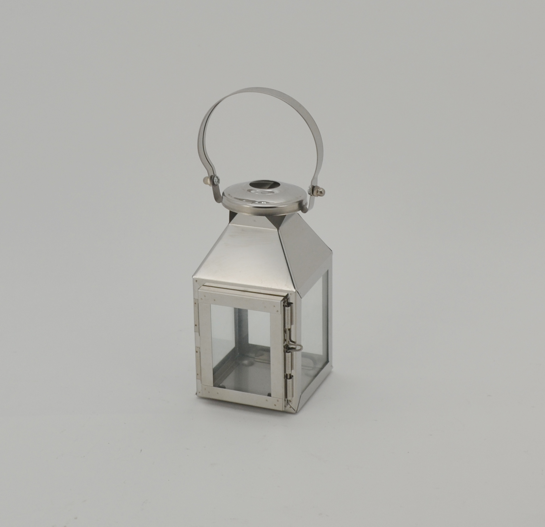 Indoor Decor Wedding Table Glass Silver Gold Mini Stainless Steel Tealight Metal Lantern JL070012