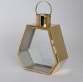 Design your home with Set of 2 pcs Stainless steel mini lanterns for hanging decor with gold mirror lantern for home decor