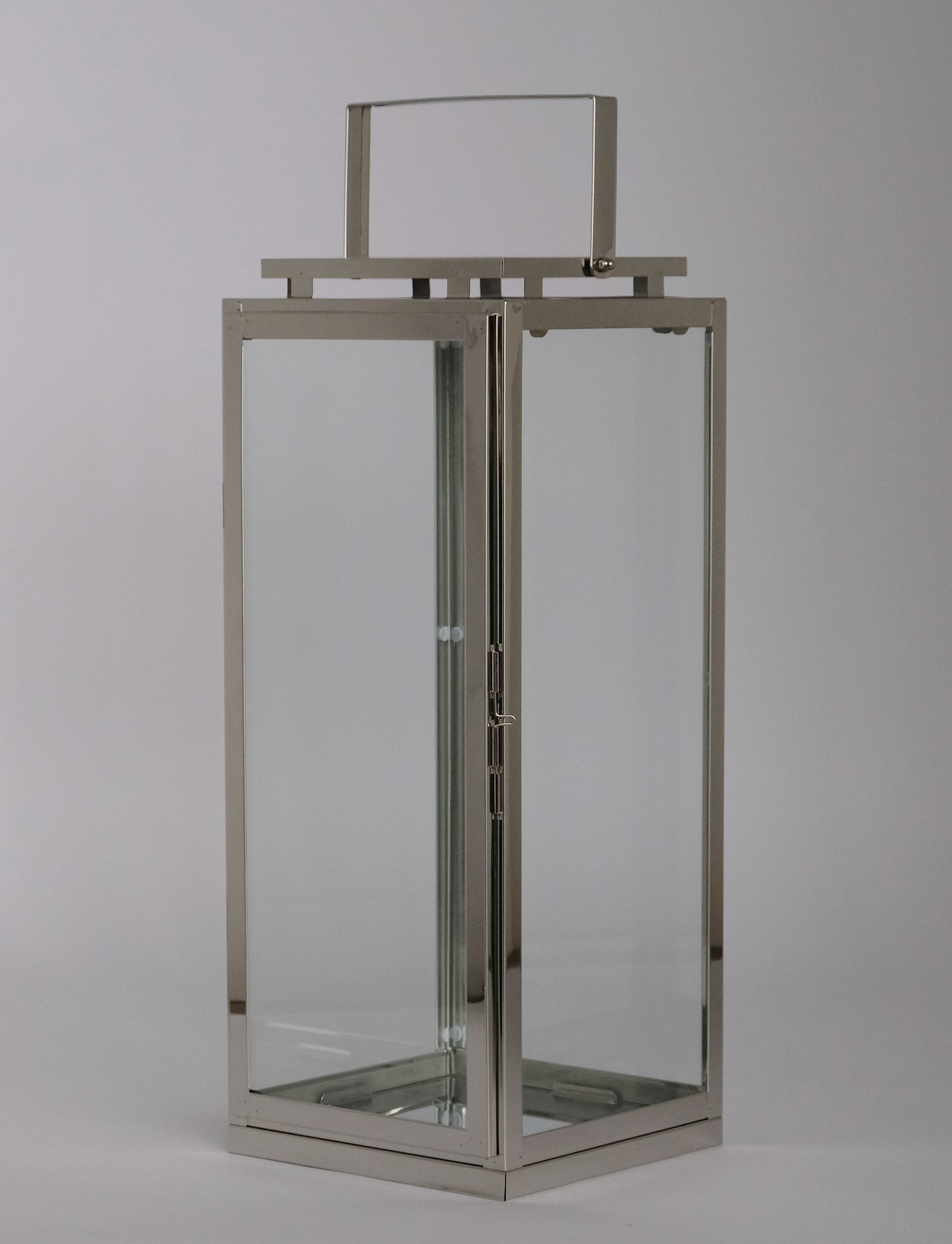 High Quality Stainless Steel Lantern Set of 3  Assorted with Clear Glass JL070060