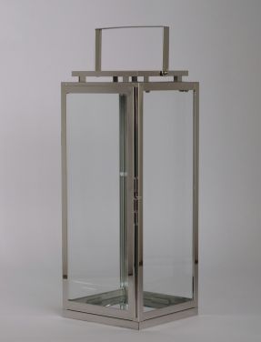 High Quality Stainless Steel Lantern Set of 3  Assorted with Clear Glass JL070060