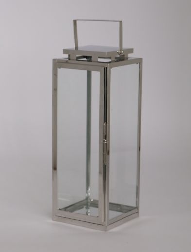 High Quality Stainless Steel Lantern Set of 3  Assorted with Clear Glass 