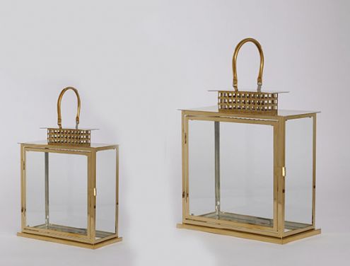 High Quality Stainless Steel Lantern Set of 2 for home decoration and wedding deco