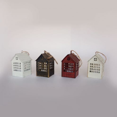 Wholesale Hut Shape Small Candle Lantern with Windows Christmas Decoration Indoor & Outdoor Decorations Multi-color Lanterns