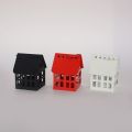 Hot Selling Perforated Metal Lantern Iron Home Decorative Christmas Modern Hut Shape Lantern