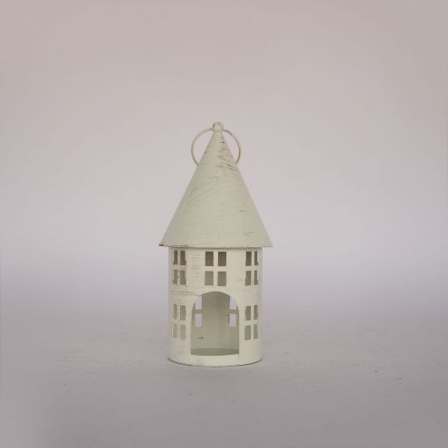 White House Metal Home Decoration Big Garden White Outdoor Metal Lantern Candle Holder Christmas Decoration