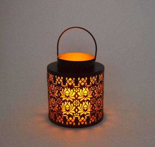 Moroccan Style Metal Lantern Hanging Vintage Hollowed Out Design Candle Holder