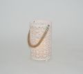 Home Decorative Metal Christmas Decoration Luxury Candle Holder Handmade Customized Lantern with Hemp rope Handle 