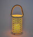 Home Decorative Metal Christmas Decoration Luxury Candle Holder Handmade Customized Lantern with Hemp rope Handle 