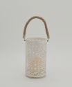 Home Decorative Metal Christmas Decoration Luxury Candle Holder Handmade Customized Lantern with Hemp rope Handle 