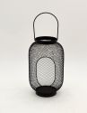 Modern Design Night Atmosphere Lanterns Cylindrical Black Lantern with Handle Candle Holder