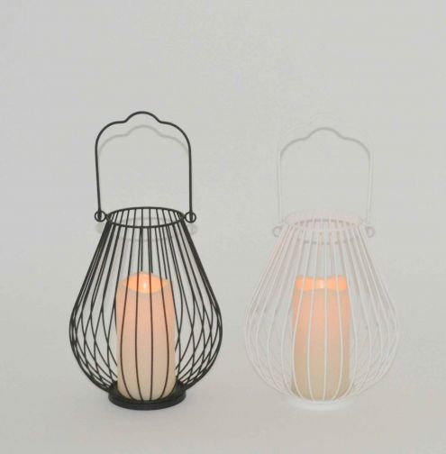 Outdoor Garden Home Decoration Wind Lights Tea Light Metal Wire Handmade Lanterns Candle Holder