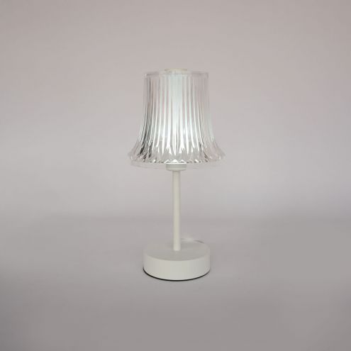 USB Charging Crystal Skirt Desk Lamp Touch Control Portable Acrylic Room Living Room  