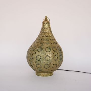 Vintage Gold Table Lamp Hanging Metal Hollowed Out Design Lamp For Ramadan Decor JL012844
