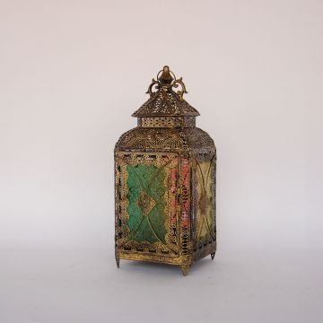 Moroccan Colored Hanging Glass Lantern Retro Desk Lamp Bedroom Decorative Light JL200085