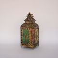 Moroccan Colored Hanging Glass Lantern Retro Desk Lamp Bedroom Decorative Light 