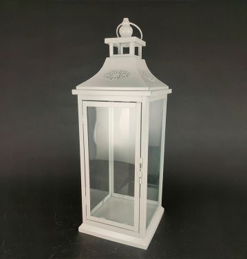 Metal Lanterns Simple European Style Iron Candle Holders with Clear Glass, For Home and Garden Decorations JL012543