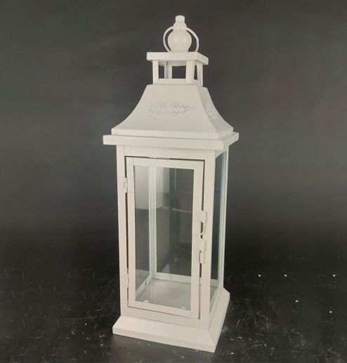 Metal Lanterns Simple European Style Iron Candle Holders with Clear Glass, For Home and Garden Decorations