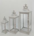 Metal Lanterns Simple European Style Iron Candle Holders with Clear Glass, For Home and Garden Decorations
