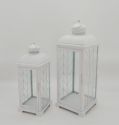 Metal Lanterns Simple European Style Iron Candle Holders with Clear Glass, For Home and Garden Decorations
