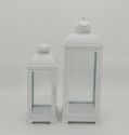 Metal Lanterns Simple European Style Iron Candle Holders with Clear Glass, For Home and Garden Decorations