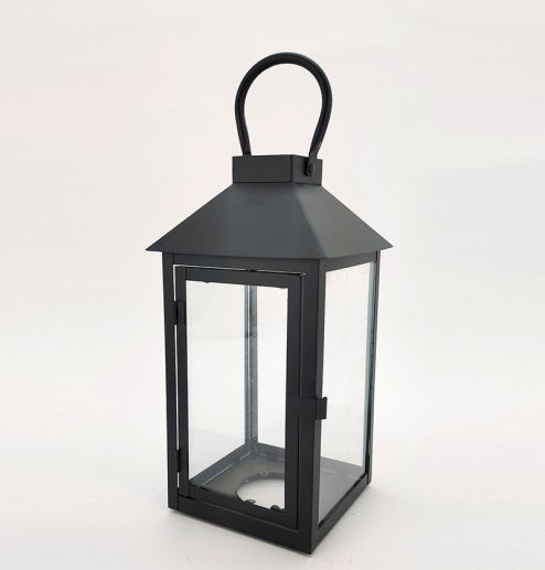 Metal Lanterns Simple European Style Iron Candle Holders with Clear Glass, For Home and Garden Decorations