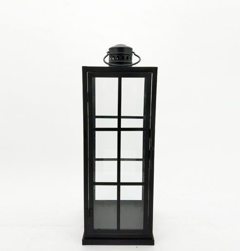 Metal Lanterns Simple European Style Iron Candle Holders with Clear Glass, For Home and Garden Decorations