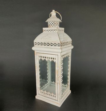 Metal Lanterns Simple European Style Iron Candle Holders with Clear Glass, For Home and Garden Decorations JL012575