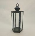 Metal Lanterns Simple European Style Iron Candle Holders with Clear Glass, For Home and Garden Decorations