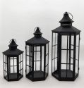 Set of 3 High Quality Popular Large Big Lantern Garden Decoration Lantern Led Candle Lantern