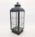 Metal Lanterns Simple European Style Iron Candle Holders with Clear Glass, For Home and Garden Decorations