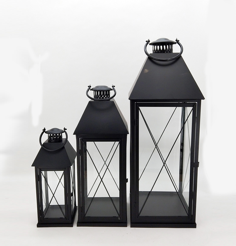 Set of 3 High Quality Popular Large Big Lantern Garden Decoration Lantern Led Candle Lantern JL012617