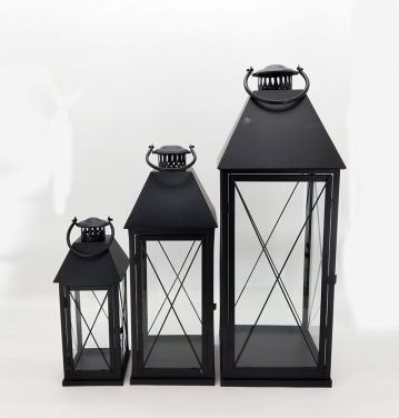Set of 3 High Quality Popular Large Big Lantern Garden Decoration Lantern Led Candle Lantern JL012617