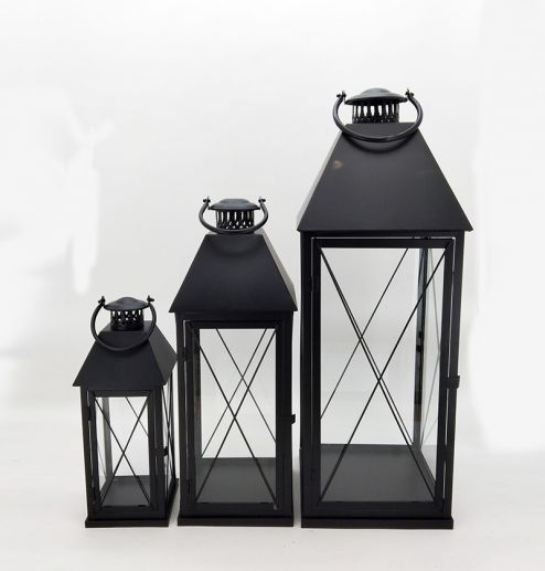 Set of 3 High Quality Popular Large Big Lantern Garden Decoration Lantern Led Candle Lantern