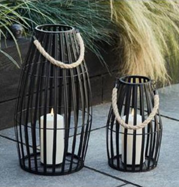 Metal Lanterns Simple European Style Iron Candle Holders with Clear Glass, For Home and Garden Decorations JL012633