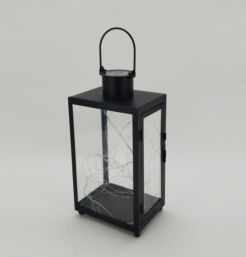 Metal Lanterns Simple European Style Iron Candle Holders with Clear Glass, For Home and Garden Decorations