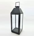 Metal Lanterns Simple European Style Iron Candle Holders with Clear Glass, For Home and Garden Decorations